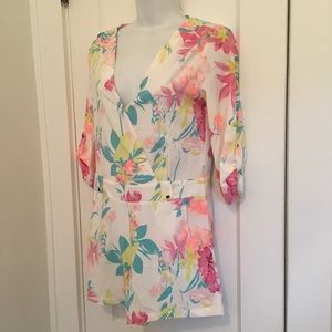Choies Romper Playsuit On Trend Bright Floral Sz M